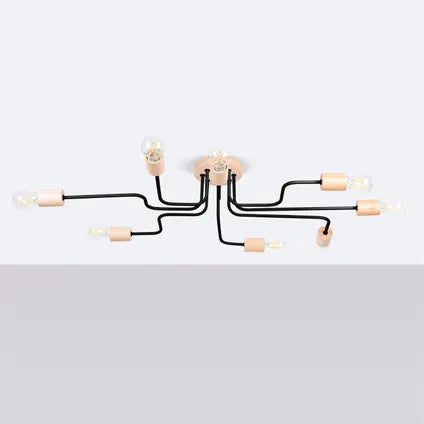 Lustre - Sollux Lighting - Zimbo 8 Noir Led 3000k