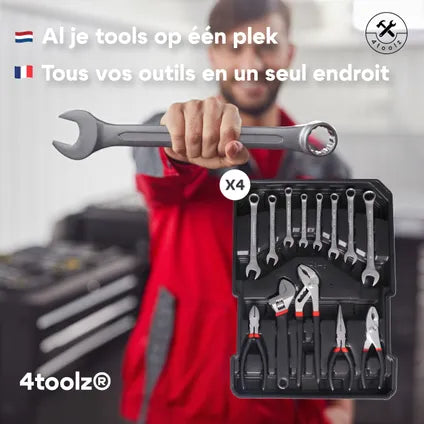 Coffret À Outils Xxl 4toolz 1020 Pièces – Chariot À Outils En Aluminium