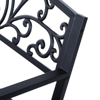 Banc De Jardin Collahausse – Acier Fonte Noir – 127x60x85 Cm – 3 Places 240 Kg