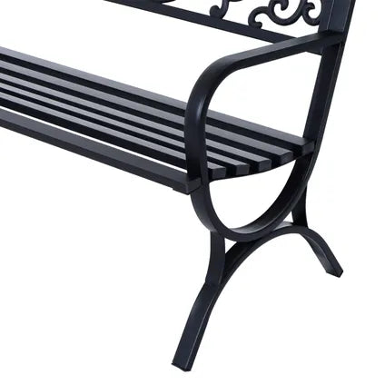 Banc De Jardin Collahausse – Acier Fonte Noir – 127x60x85 Cm – 3 Places 240 Kg
