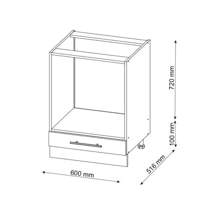 Meuble Bas Pour Four Encastrable – Vicco – Fame-line – Anthracite/chêne – 60x82x60 Cm
