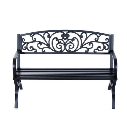 Banc De Jardin Collahausse – Acier Fonte Noir – 127x60x85 Cm – 3 Places 240 Kg