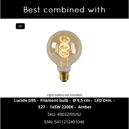 Suspension Lucide Leanne noir 6xE27