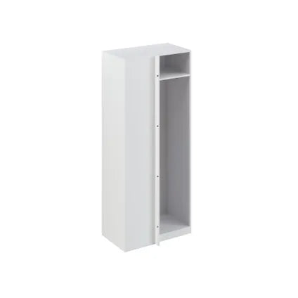 Armoire d’Angle Modulaire Talesa - Blanc - 3 Étagères et Tringle - 235x100 cm