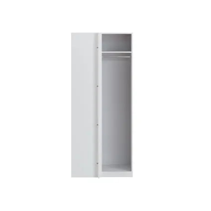 Armoire d’Angle Modulaire Talesa - Blanc - 3 Étagères et Tringle - 235x100 cm