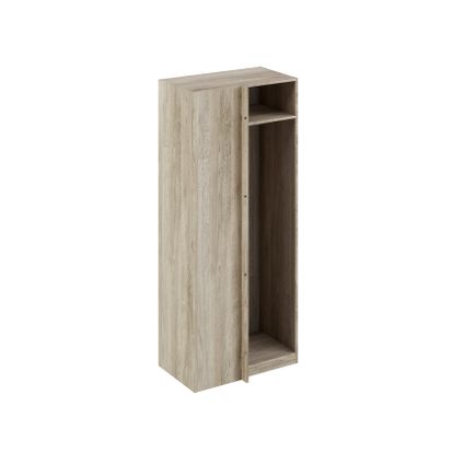 Armoire d’Angle Modulaire Talesa - Chêne - 3 Étagères et Tringle - 235x100 cm