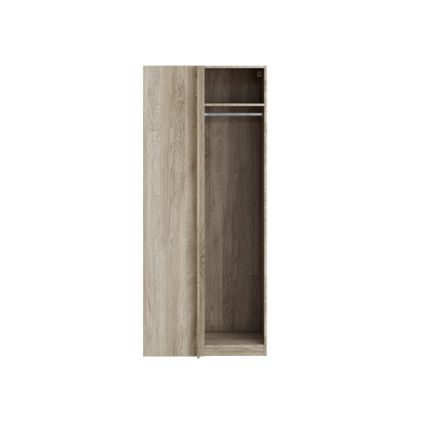Armoire d’Angle Modulaire Talesa - Chêne - 3 Étagères et Tringle - 235x100 cm