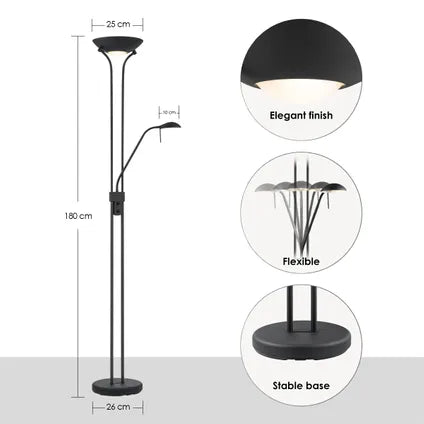 Lampadaire Home Sweet Home Uplight noire R7S 8W G9 3W