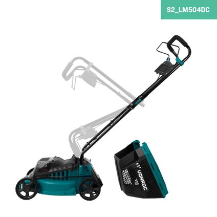 Tondeuse À Gazon Sans Fil 40v - Sans Balais À Charbon - 33cm – Hauteur De Coupe Réglable – 2x Batteries 2.0ah Et Chargeu