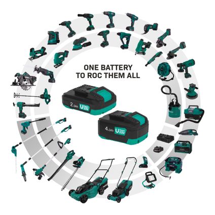 Tondeuse À Gazon Sans Fil 40v - Sans Balais À Charbon - 33cm – Hauteur De Coupe Réglable – 2x Batteries 2.0ah Et Chargeu