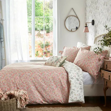 Housse De Couette Laura Ashley Loveston Coral Lits-jumeaux 220 X 230cm