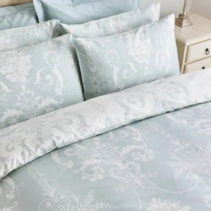 Housse De Couette Laura Ashley Josette Duckegg Lits-jumeaux 220 X 230cm Gris Bleu