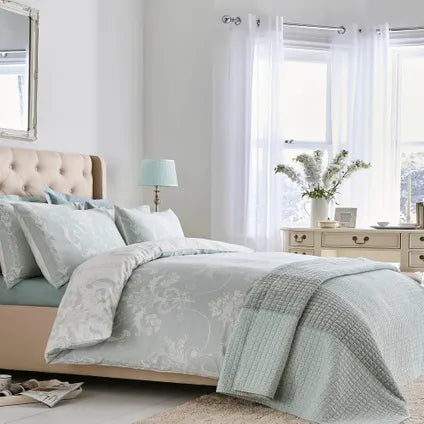 Housse De Couette Laura Ashley Josette Duckegg Lits-jumeaux 220 X 230cm Gris Bleu