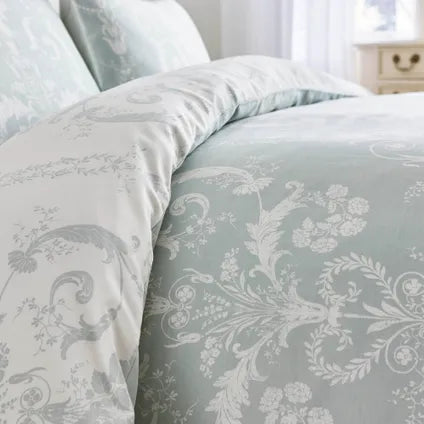 Housse De Couette Laura Ashley Josette Duckegg Lits-jumeaux 220 X 230cm Gris Bleu