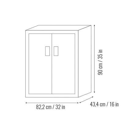Armoire basse en métal Garage Serie Ar Shelving 90x82,2x43,4 cm