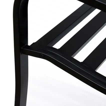 Banc De Jardin En Acier 4goodz Avec Accoudoirs En Fonte - 127 X 60 X 89 Cm, Noir
