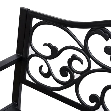 Banc De Jardin En Acier 4goodz Avec Accoudoirs En Fonte - 127 X 60 X 89 Cm, Noir