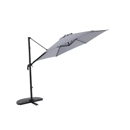 Parasol Déporté Central Park - Vive - Diamètre 290cm - Gris-Noir - Aluminium-Acier Pivotant 360°