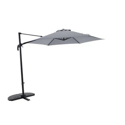 Parasol Déporté Central Park - Vive - Diamètre 290cm - Gris-Noir - Aluminium-Acier Pivotant 360°