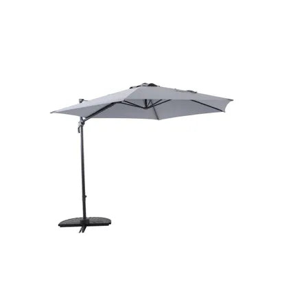 Parasol Déporté Central Park - Vive - Diamètre 290cm - Gris-Noir - Aluminium-Acier Pivotant 360°