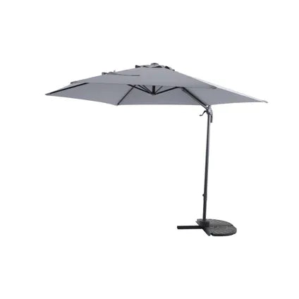 Parasol Déporté Central Park - Vive - Diamètre 290cm - Gris-Noir - Aluminium-Acier Pivotant 360°