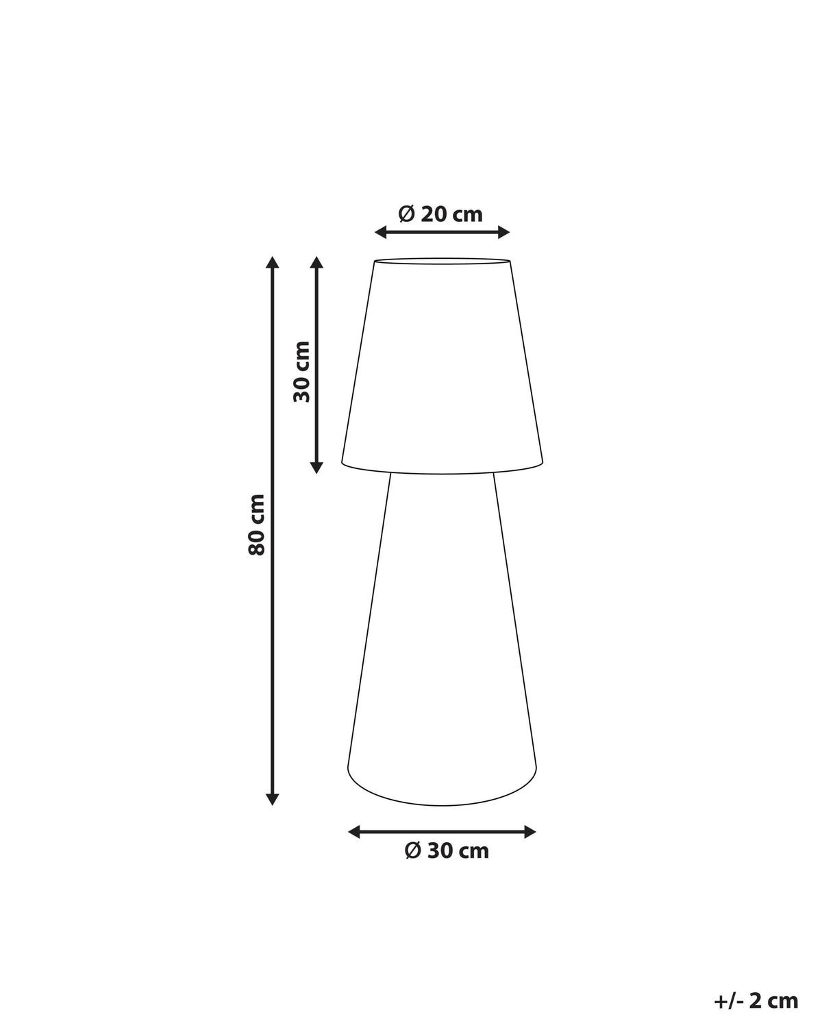 Lampadaire D'extérieur Led Beliani Sabanas Blanc 30x30x80 Cm