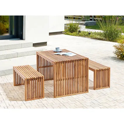 Banc De Jardin Beliani Bellano Marron 35x105x43 Cm