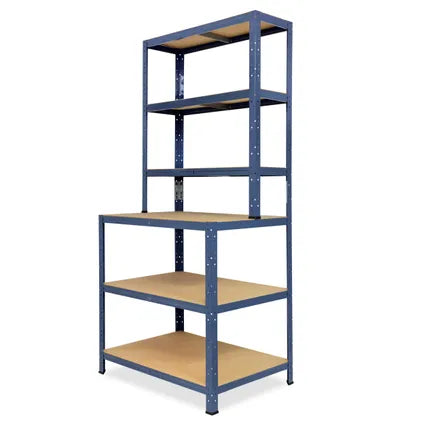 Étagère Rangement Établi Shelfplaza Home 190x90x60 Cm En Bleu Avec 6 Étagères