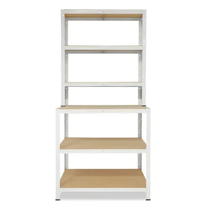 Étagère Rangement Établi Shelfplaza Home 190x80x60 Cm En Blanc Avec 6 Étagères