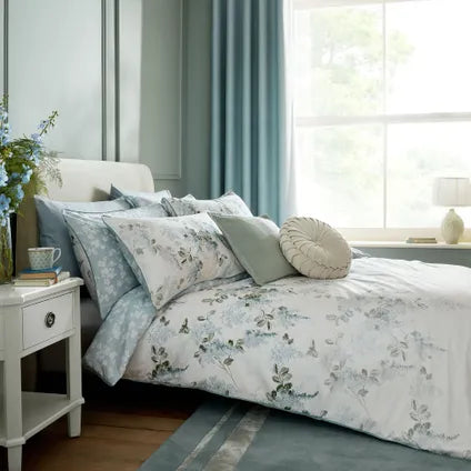Housse De Couette Laura Ashley Mirabelle Pale Seaspray Lits-jumeaux 220 X 230cm Bleu