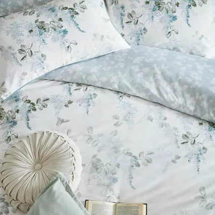 Housse De Couette Laura Ashley Mirabelle Pale Seaspray Lits-jumeaux 220 X 230cm Bleu