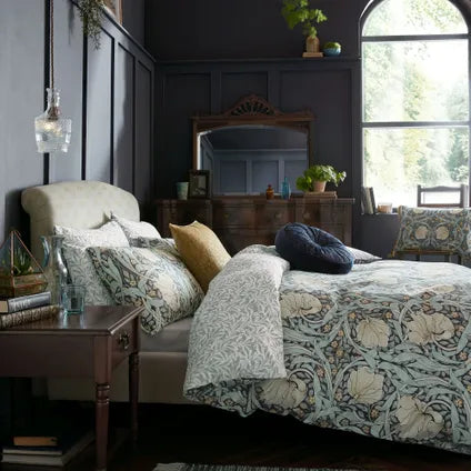 Housse De Couette William Morris Pour Lit En 140 Pimpernel 200 X 200cm Bleu Indigo