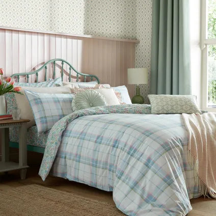 Housse De Couette Laura Ashley Pour Lit En 140 Sherston Powder Blue 200 X 200cm Bleu, Rose, Vert