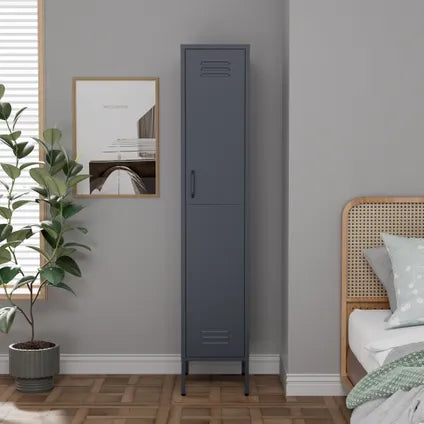 Armoire Vestiaire 35x50x180 Cm Métal Anthracite - Lendo Online