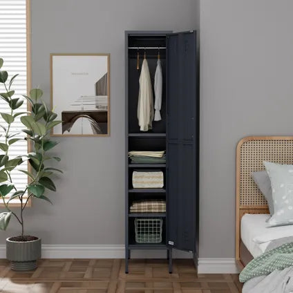 Armoire Vestiaire 35x50x180 Cm Métal Anthracite - Lendo Online