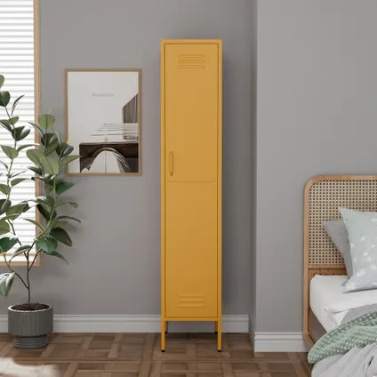 Armoire Vestiaire 35x50x180 Cm Métal Jaune - Lendo Online