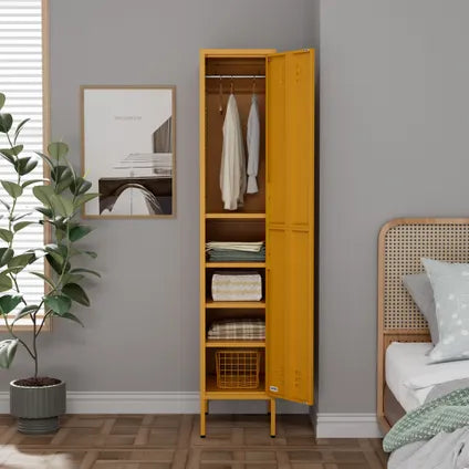 Armoire Vestiaire 35x50x180 Cm Métal Jaune - Lendo Online