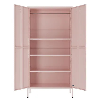 Armoire Vestiaire 90x50x180 Cm Métal Rose - Lendo Online