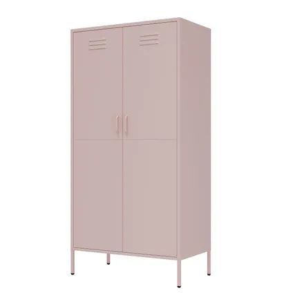 Armoire Vestiaire 90x50x180 Cm Métal Rose - Lendo Online