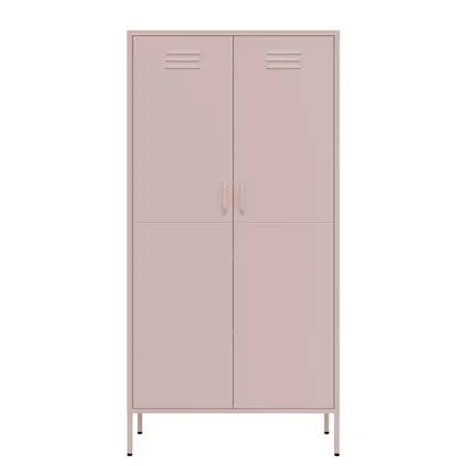 Armoire Vestiaire 90x50x180 Cm Métal Rose - Lendo Online