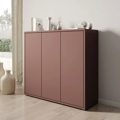 Armoire À Chaussures Meubella Amber 2 - Terracotta - 109x35x99 Cm
