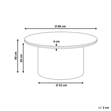 Table Basse Beliani Dora Marron Blanc 80x80x40 Cm