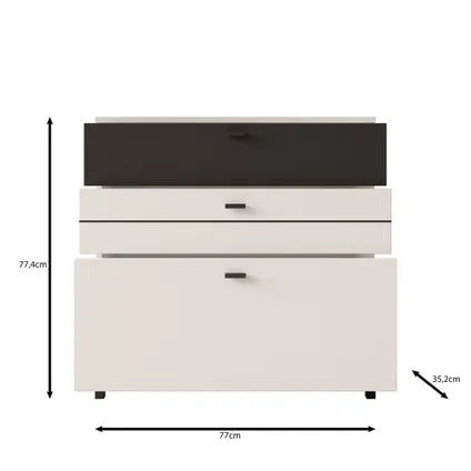 Commode Meubella Basmira - Motif Chêne - 77x35x78 Cm