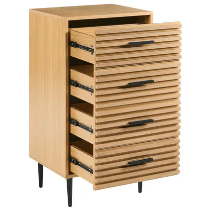 Commode À 4 Tiroirs Beliani Keith Marron 40x48x90 Cm
