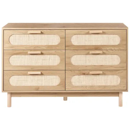 Commode À 6 Tiroirs Beliani Costello Marron 40x120x78 Cm