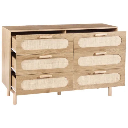 Commode À 6 Tiroirs Beliani Costello Marron 40x120x78 Cm