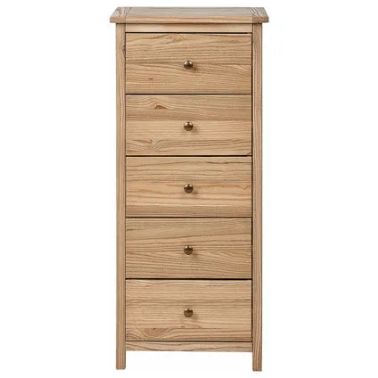 Commode À 5 Tiroirs Beliani Salton Marron 39x50x111 Cm