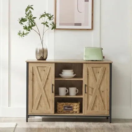 Commode - Leobert - Chêne Artisan - 100 X 35 X 70 Cm