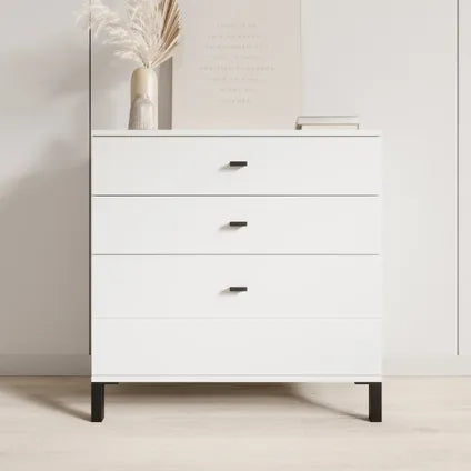 Commode Meubella Avellio - Blanc - 77x35x78 Cm