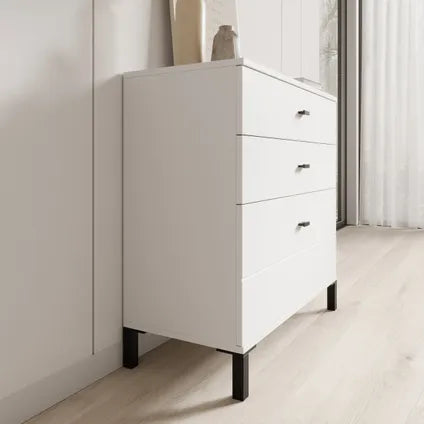 Commode Meubella Avellio - Blanc - 77x35x78 Cm